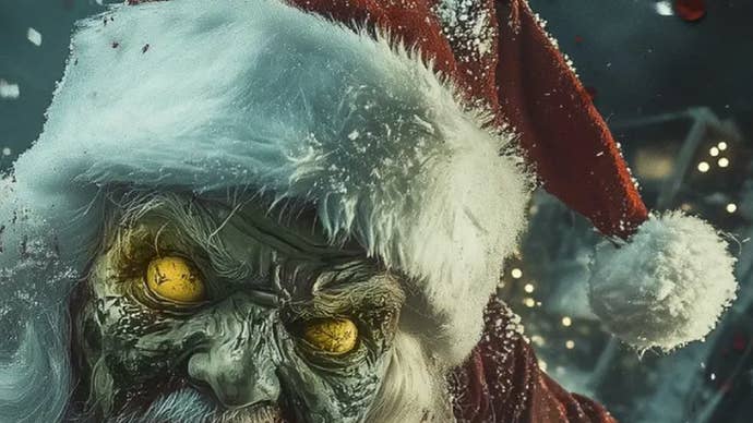 An AI-generated Zombie Santa Claus, as seen in Call of Duty.