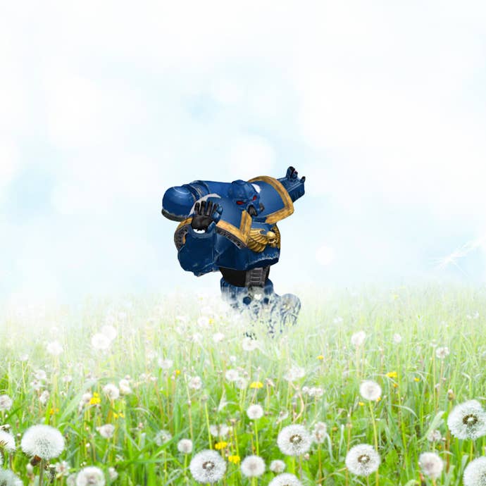 Fanatical Spring Sale image featuring a happy Ultra Marine skipping in a sunny meadow