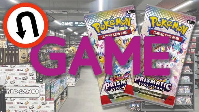 GAME’s shop, Pokémon cards, and a U-turn sign.