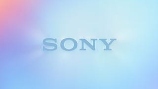 Sony's logo on a pastel coloured background.