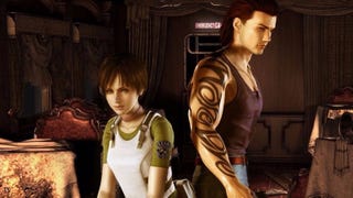 Resident Evil Zero artwork showing its two protagonists on a fancy train.
