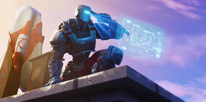 AIM undertakes a search, in artwork from 2018’s Chapter 1 Season 6.