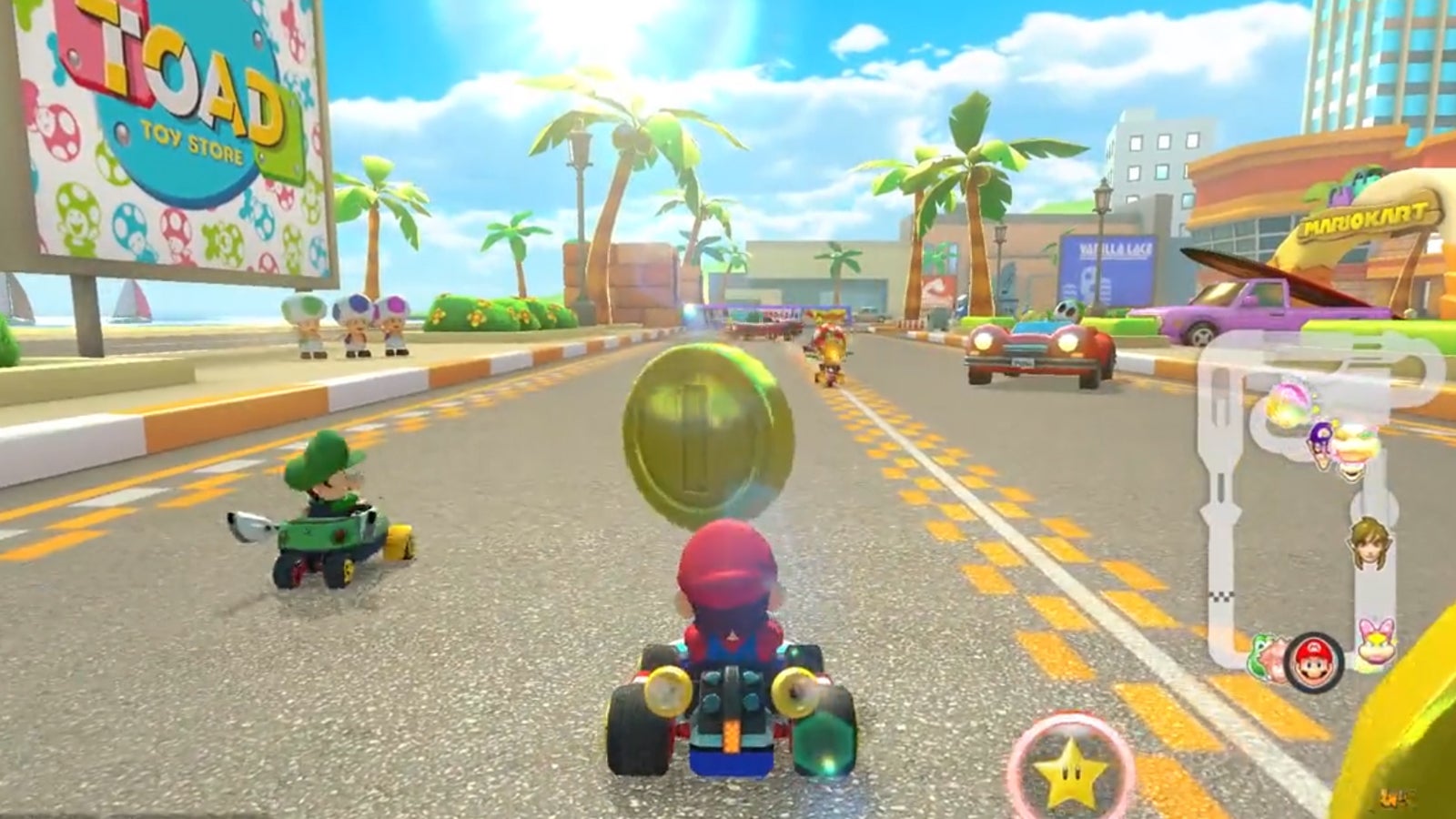 Mario Kart 8 Deluxe&rsquo;s updated Coconut Mall.