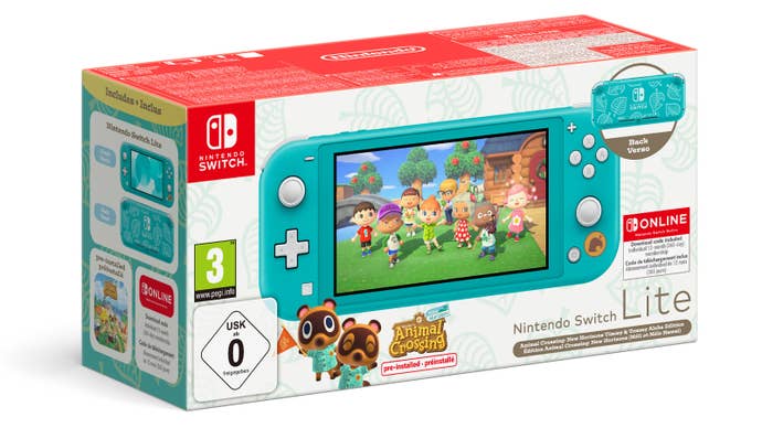 Nintendo Switch Lite Animal Crossing bundle.