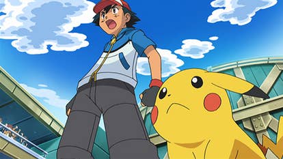 Ash and Pikachu ready to fight.