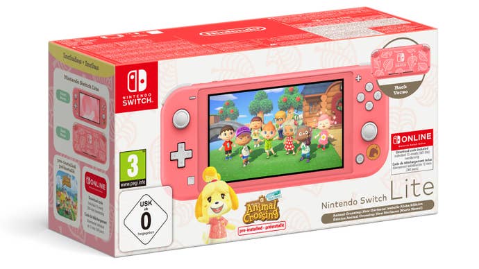 Nintendo Switch Lite Animal Crossing bundle.