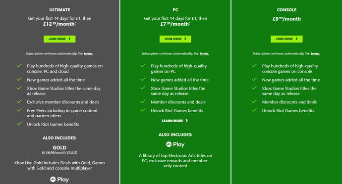 An image of the new Xbox Game Pass £1 trial offer.