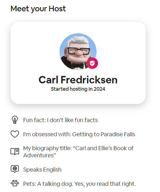 Up&rsquo;s Carl - Airbnb details