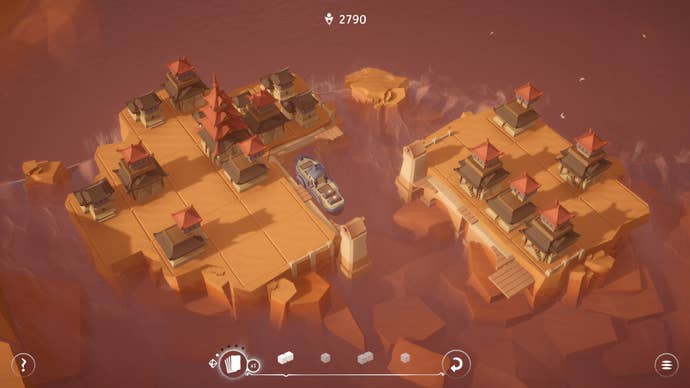 A waterfall town scene in Urbo