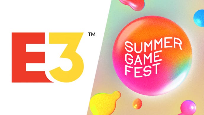 The old E3 logo alongside the logo for Summer Game Fest.