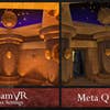 The PC version of Riven 2024 in VR, compared to the game running on Meta Quest 3.