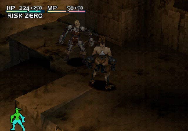 Riskbreaker, Ashley Riot, approaches an enemy in Vagrant Story