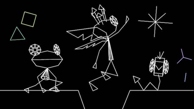 Three different Vib Ribbon characters are shown in key art for the game
