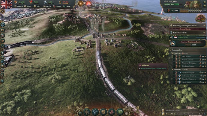 Victoria 3 review - a railway line through the British Midlands