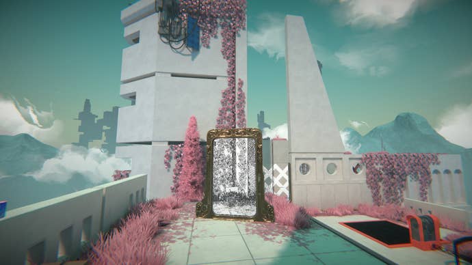 Viewfind - a portal offering a different art style than the world that surrounds it.