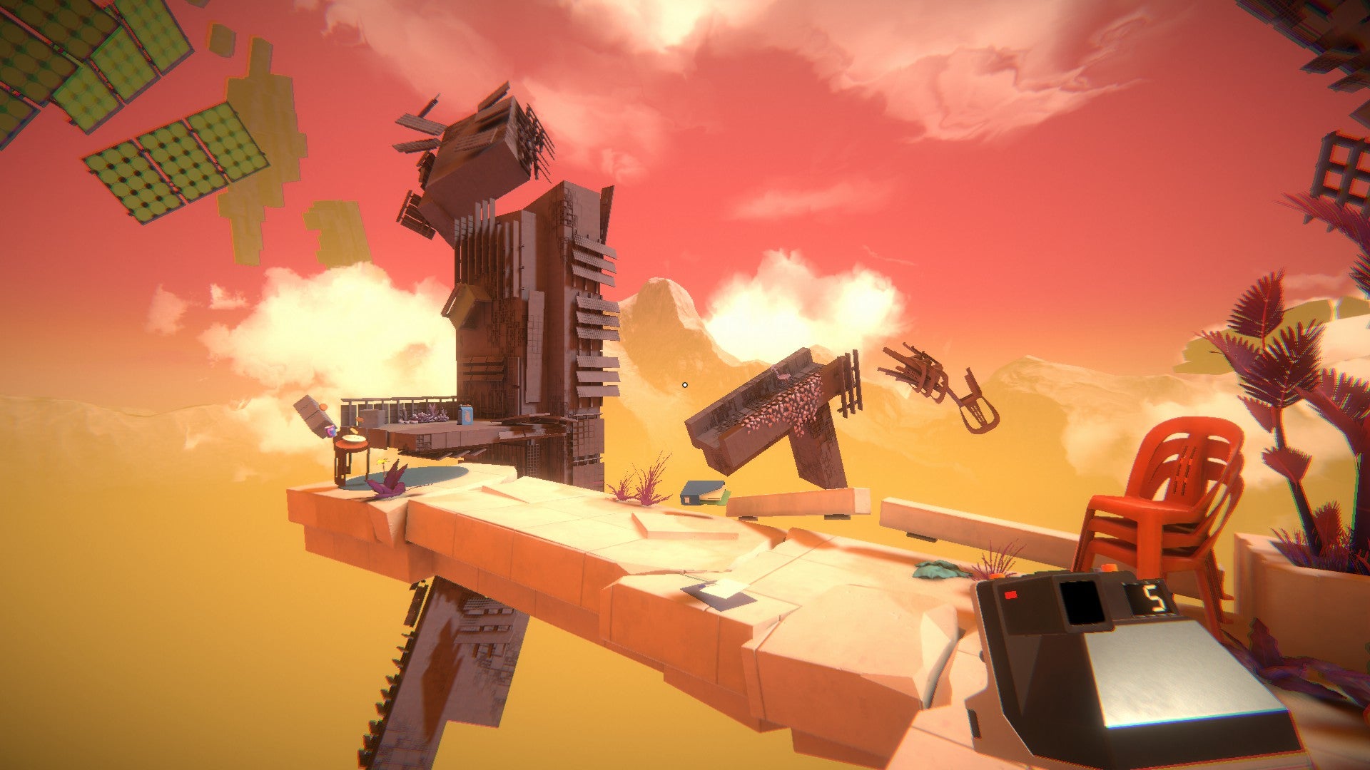 Viewfinder - a blazing sunset with a bridge in front of it.