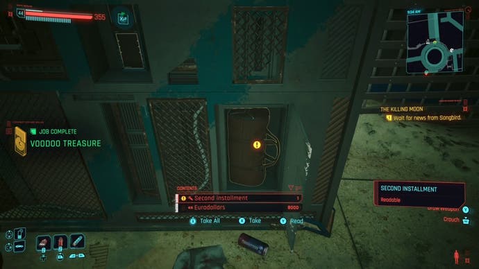 first person view of the voodoo treasure rewards containing eurodollars and a shard