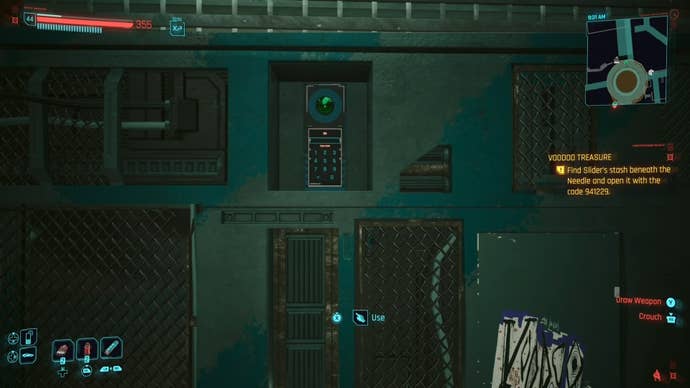 first person view of a locker’s keypad