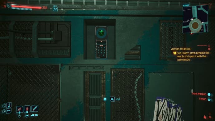 first person view of a locker's keypad