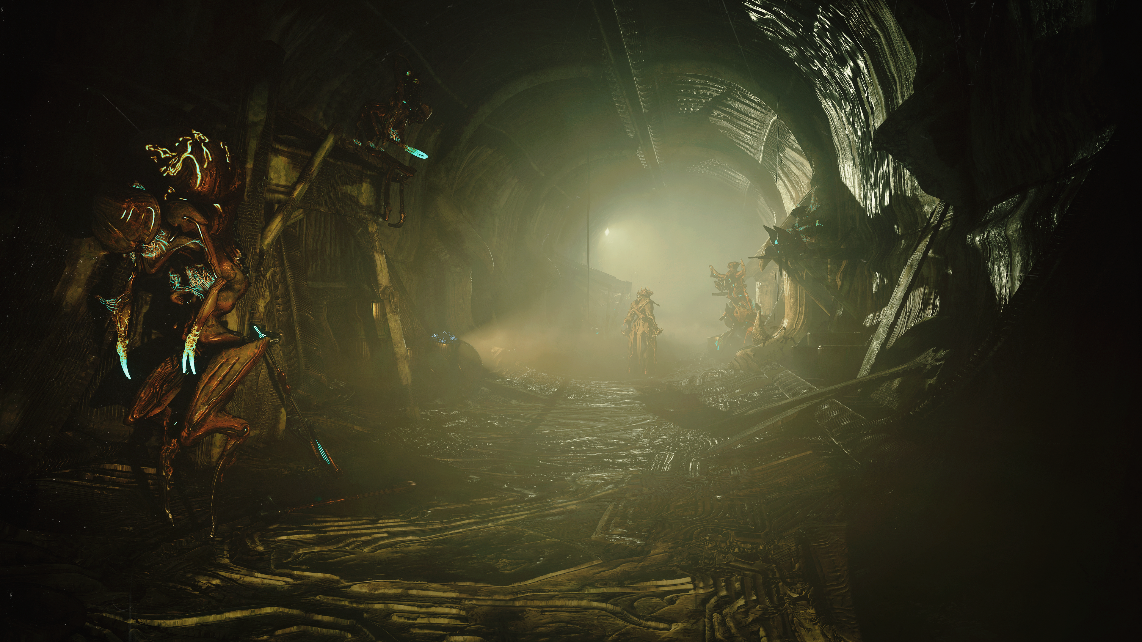 Warframe: Tau screenshot of ruined hallway shown at Tennocon 2026.