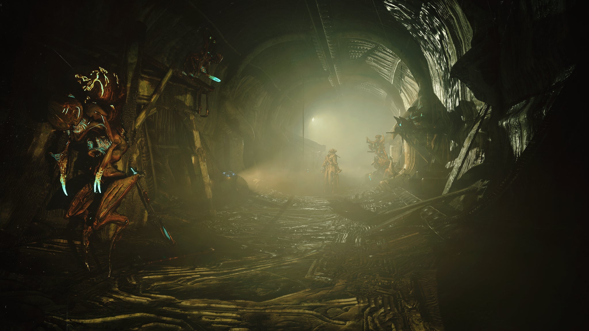 Warframe: Tau screenshot of ruined hallway shown at Tennocon 2026.