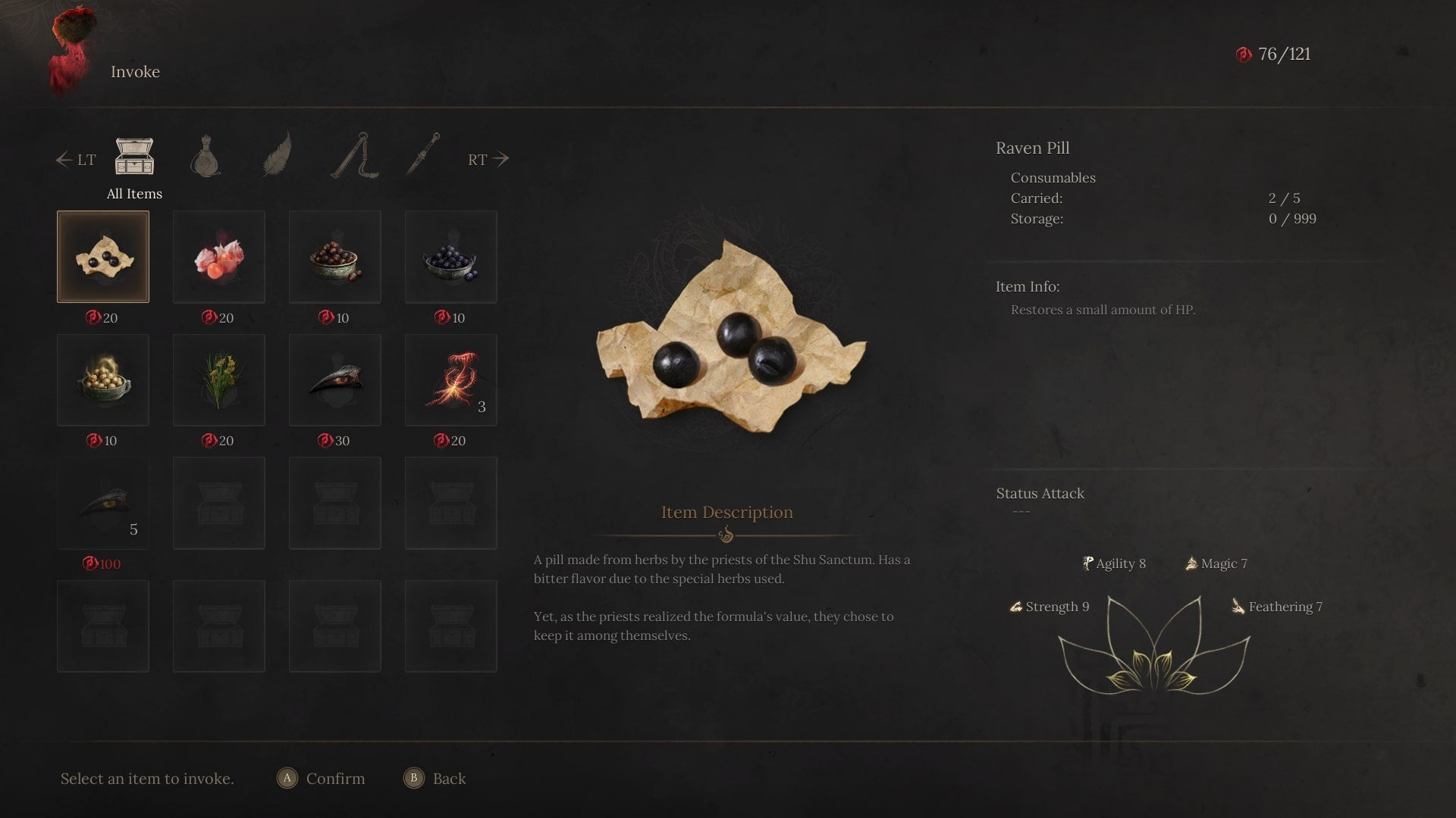 The 'Invoke' Madness menu is shown in WUCHANG: Fallen Feathers - 4