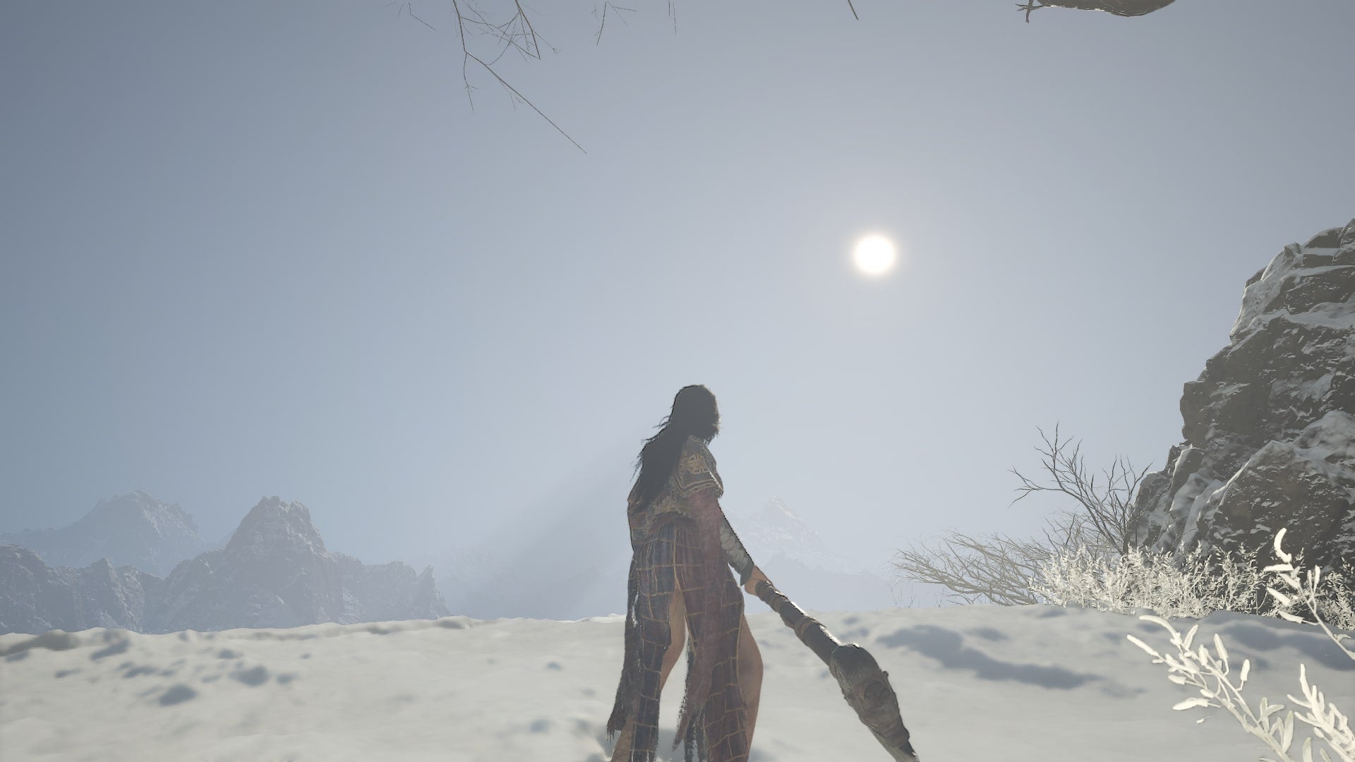 Wuchang stands on a cliff edge looking at the sky in Cloudspire in WUCHANG Fallen Feathers - 1