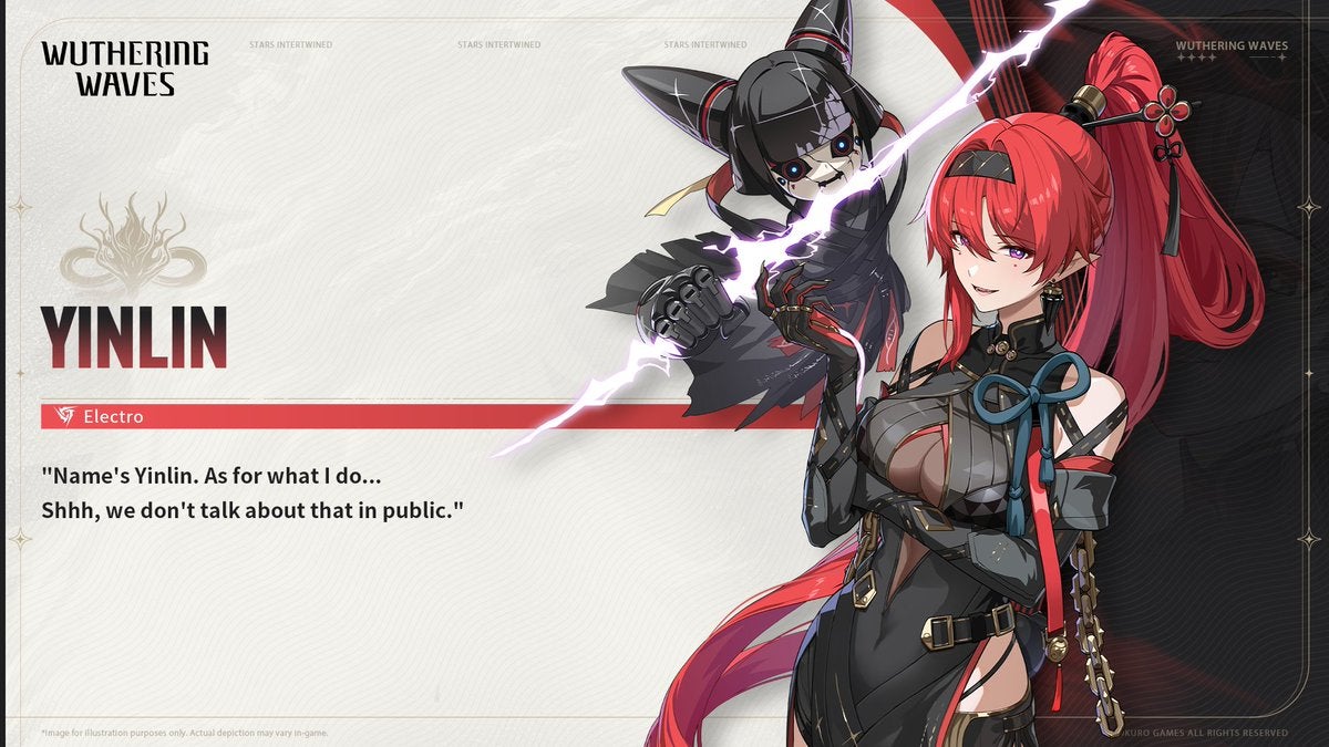 A character card for Wuthering Waves' Yinlin is shown - 16