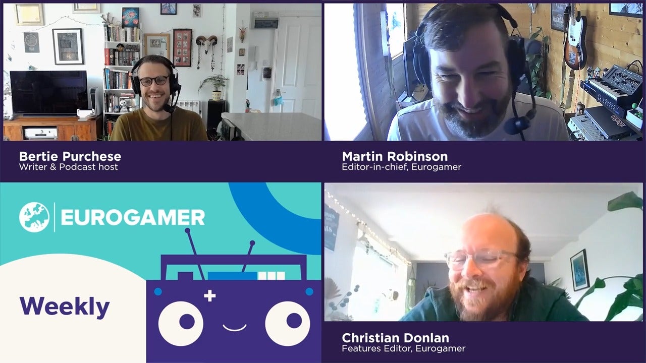 A quartered screen, with three video feeds, one of Bertie, one of Martin, one of Christian. And they&rsquo;re all having a jolly good time.