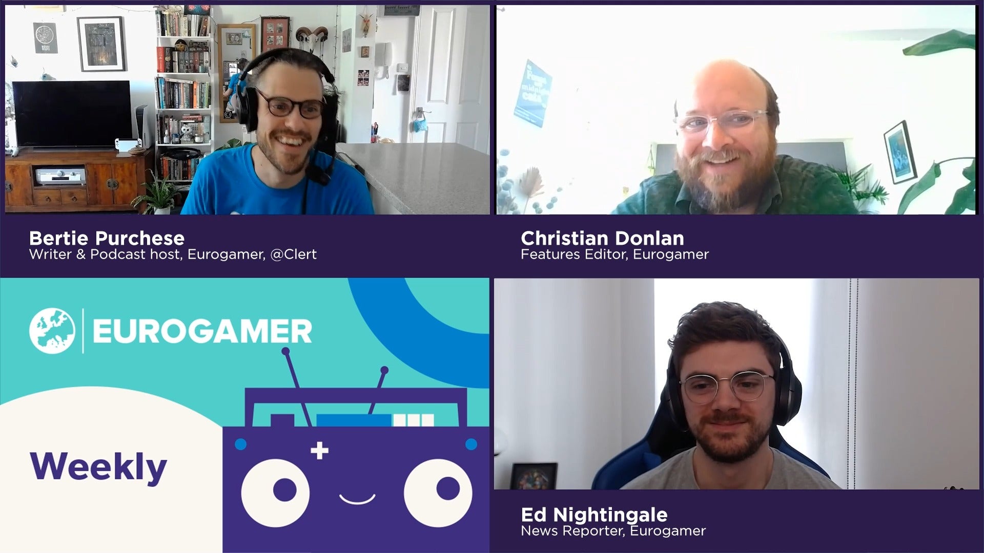 Bertie, Christian Donlan and Ed Nightingale are on a video podcast call together, and they&rsquo;re all laughing, having a jolly good time.