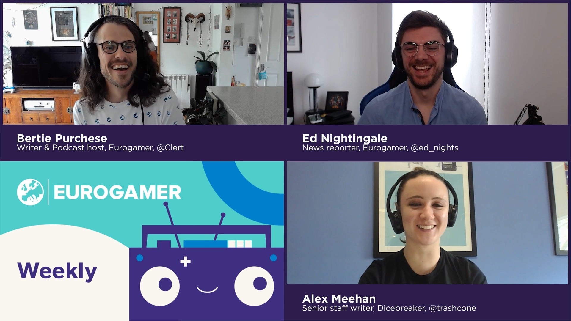 Ed Nightingale and Alex Meehan laugh at one of Bertie&rsquo;s legendary jokes. Bertie looks very happy with himself.