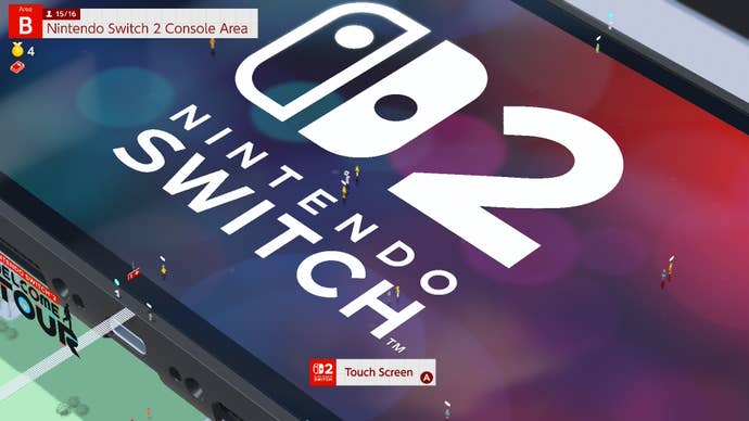 L'écran de la Switch 2 dans Welcome Tour.