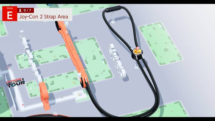 Une dragonne Joy-Con dans Welcome Tour.