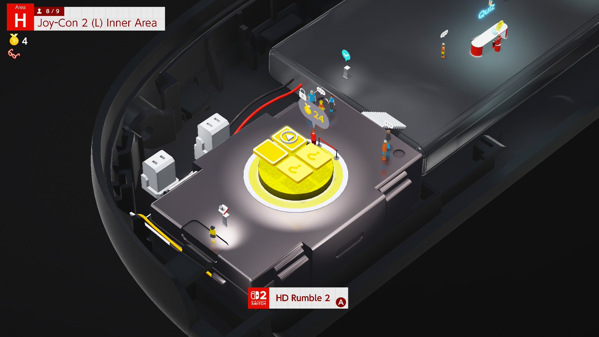 Inside a piece of hardware in Welcome Tour.