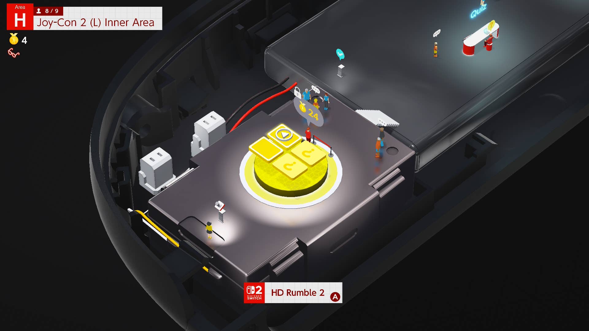 Inside a piece of hardware in Welcome Tour.