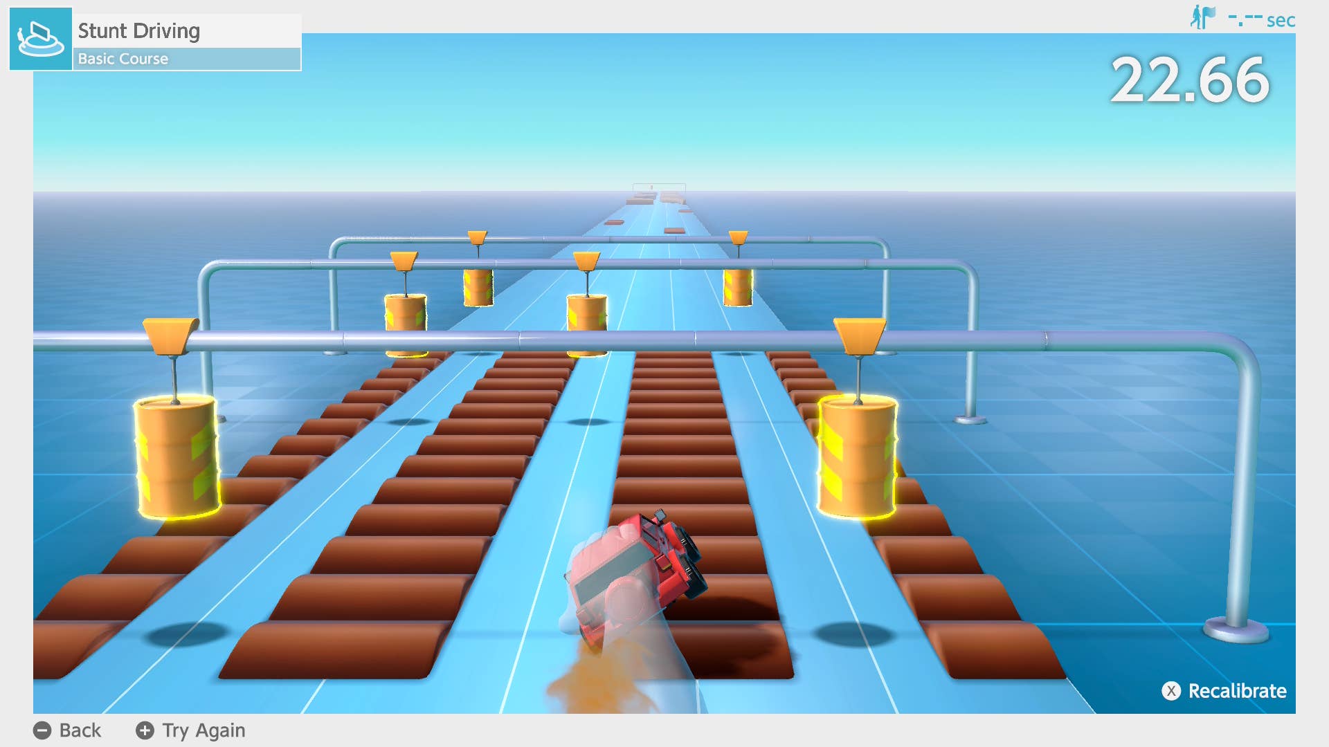 A driving mini-game in Welcome Tour.