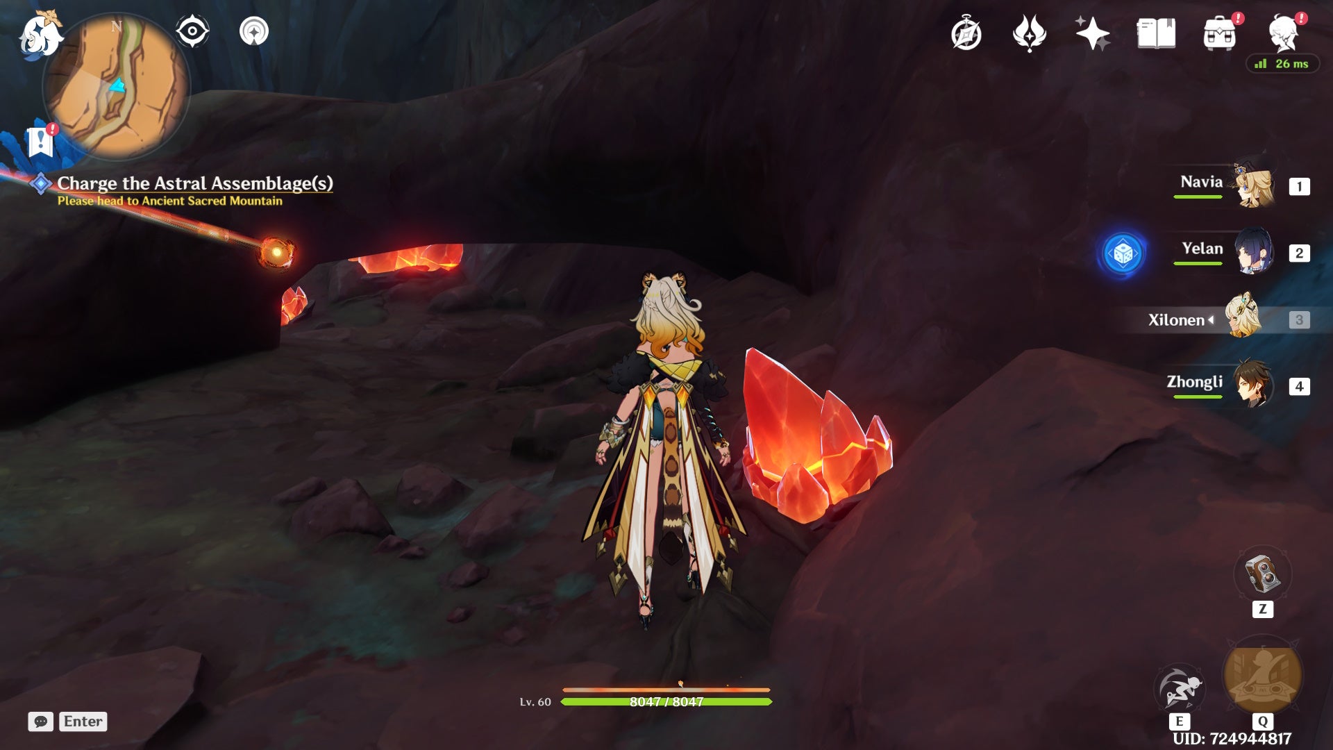 Xilonen looking at Dracolite before its destroyed in Genshin Impact.