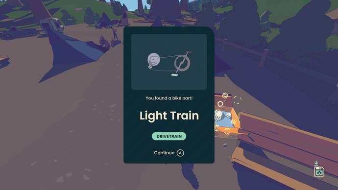 Collecting a new Light Train bike part in Wheel World.