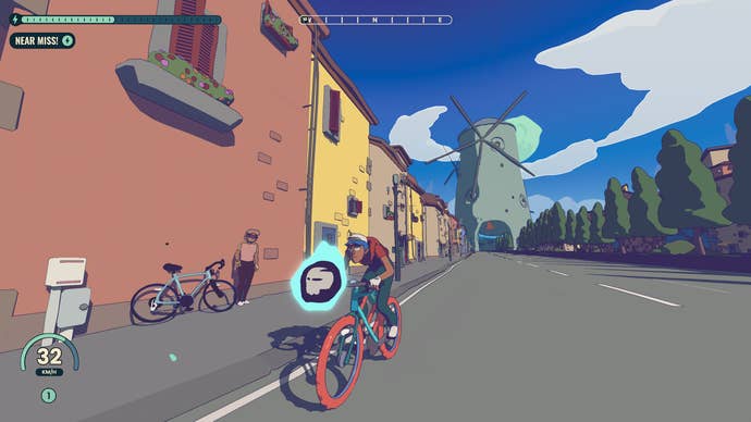 Riding down a thoroughfare connected a precise grippy motorcycle successful Wheel World.