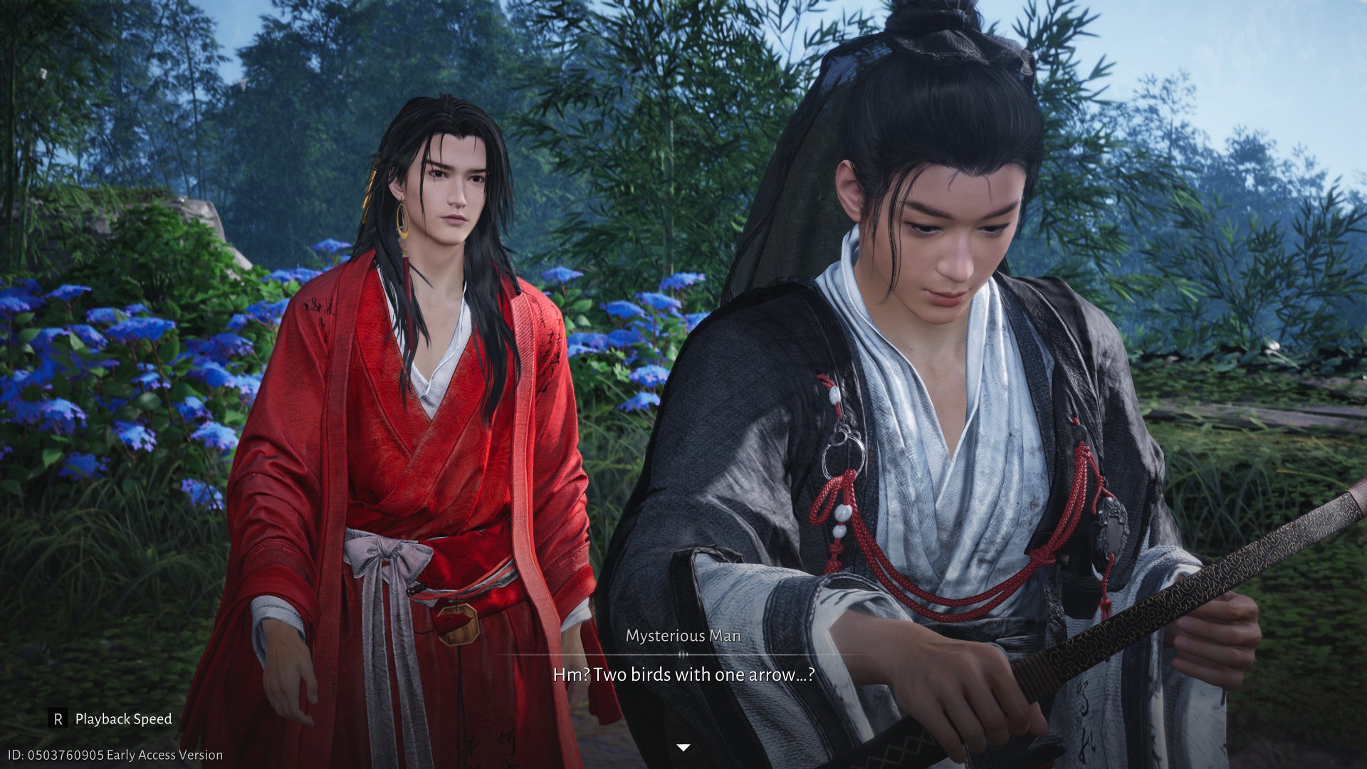 Greeting a mysterious archer in Where Winds Meet. - 1