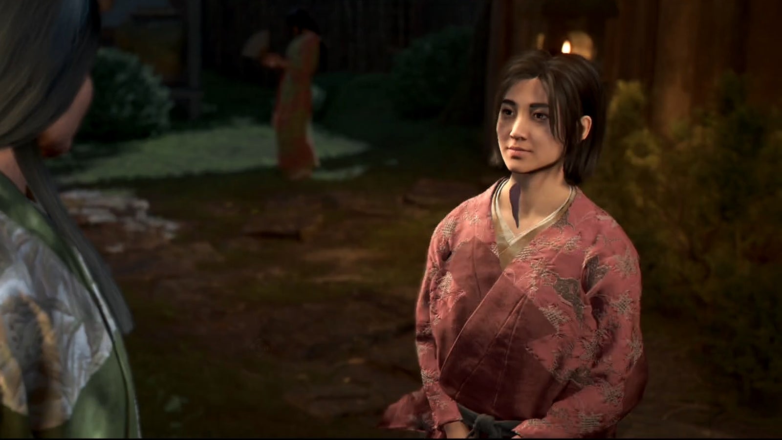 Naoe dressed in a red kosode in Assassin&rsquo;s Creed Shadows.