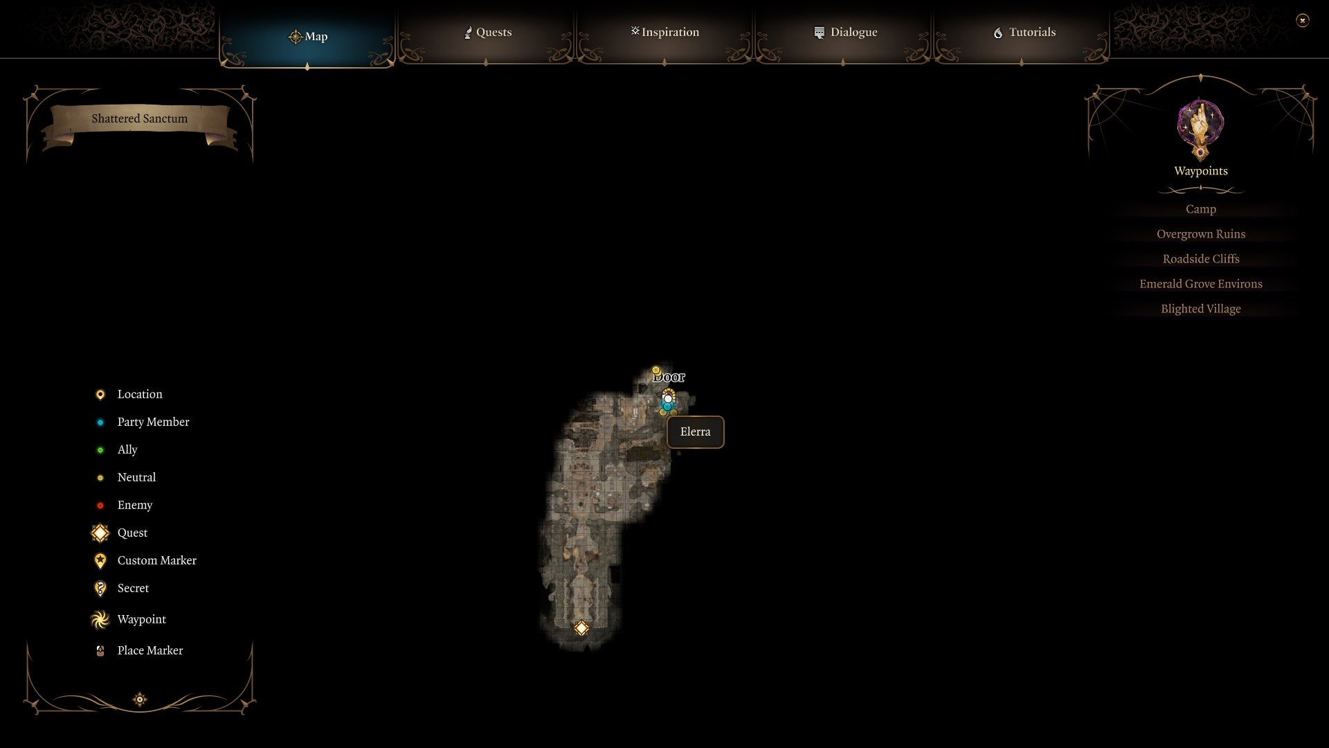 Map picture of halsin&rsquo;s location.