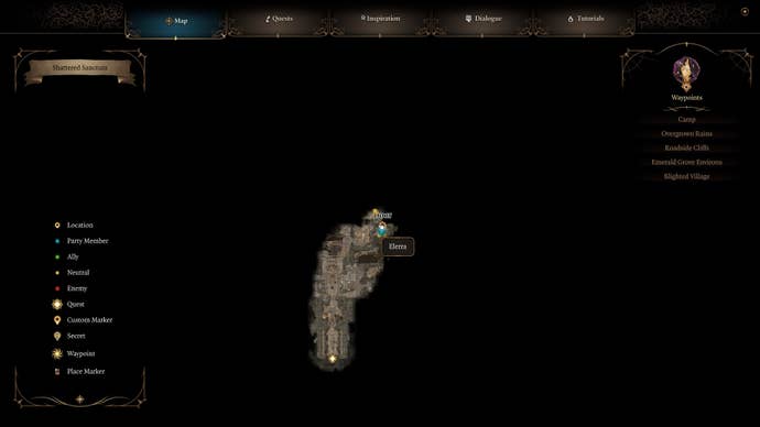 Map picture of halsin’s location.