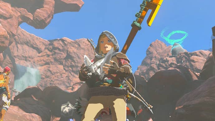 Link holding a diamond in The Legend of Zelda: Tears of the Kingdom.