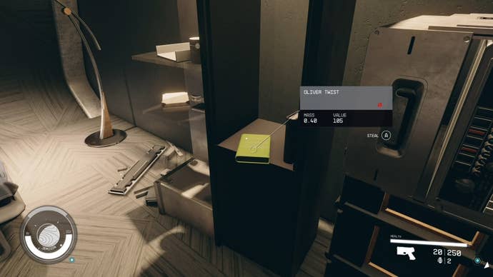 first person view on looking at oliver twist book on a shelf