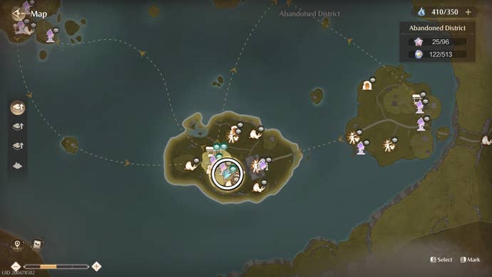 Circled map of the Sovereign of Sexy's location in Infinity Nikki.