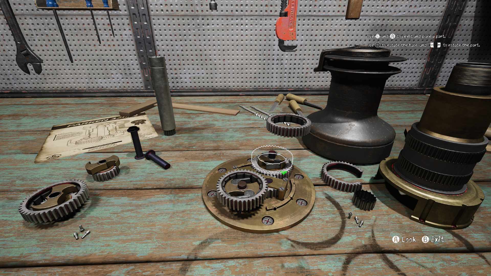 Assembling a winch in Will: Follow the Light.