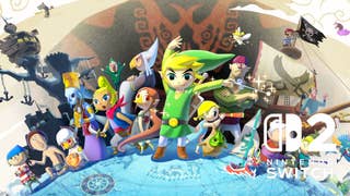 Wind Waker artwork with a Switch 2 logo in the lower right corner