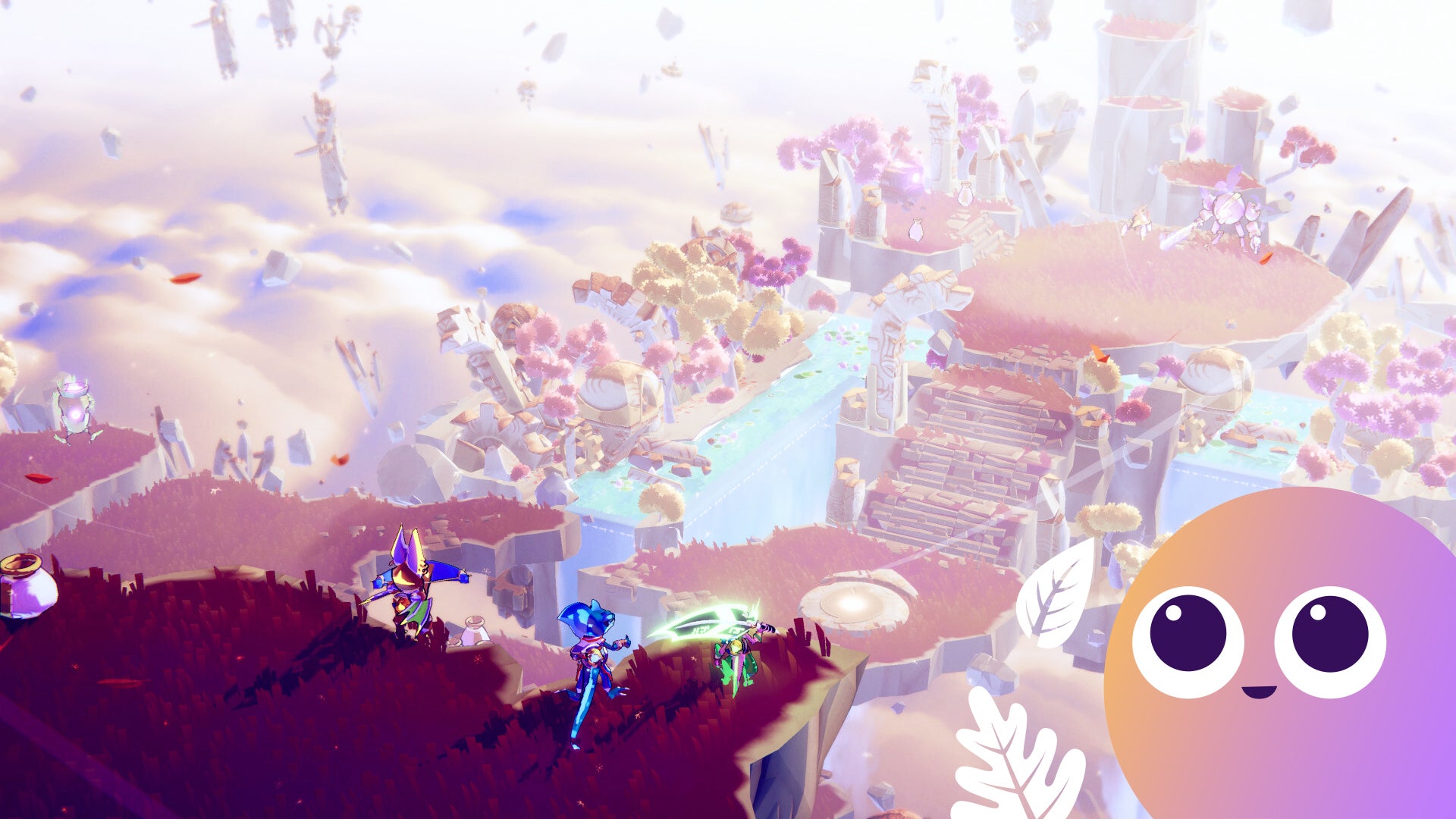 Screenshot from Windblow, featuring a pink and purple wild land, with the Wishlisted logo in the bottom right corner. - 1