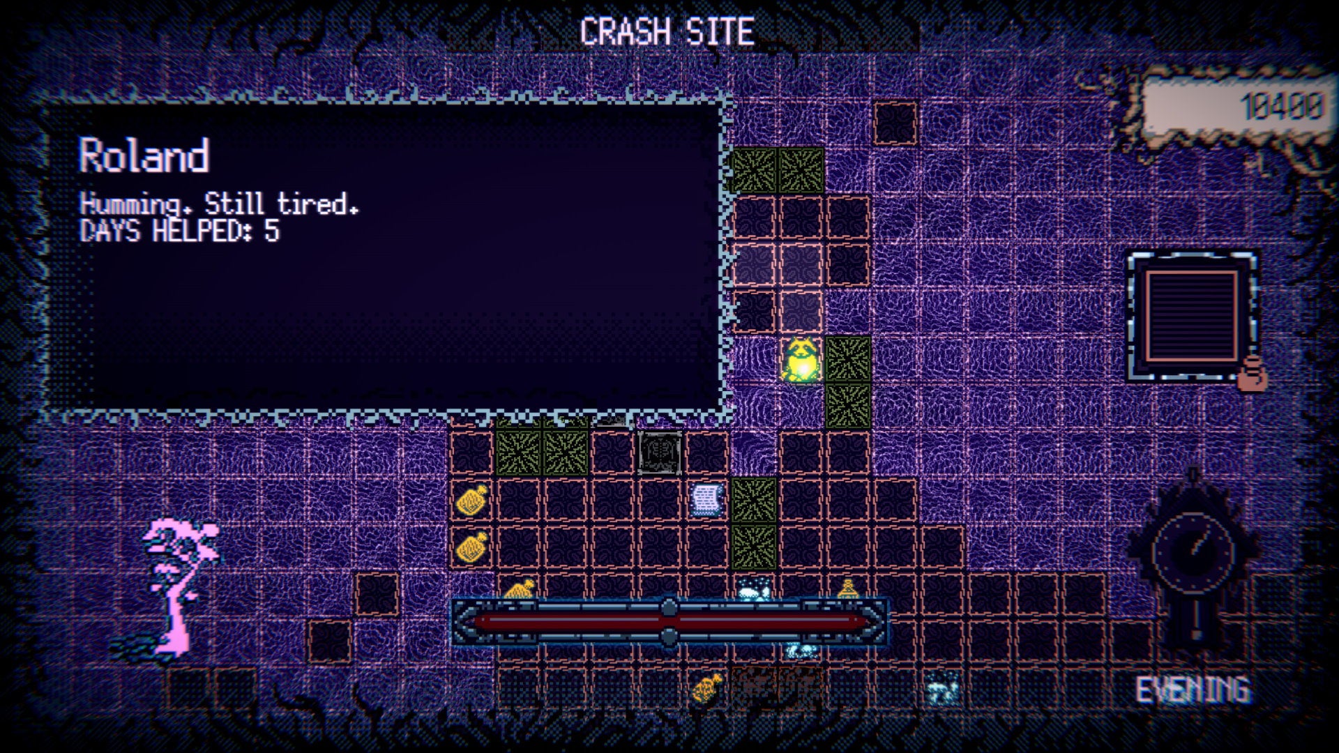 A spirit encounters a raccoon called Roland in Witch Strandings